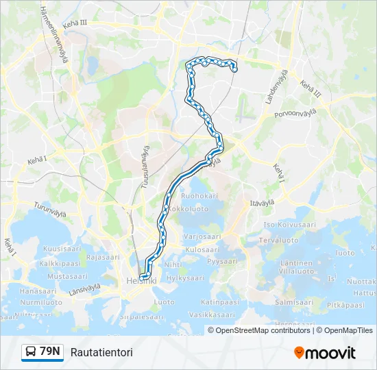 79N Bus Line Map