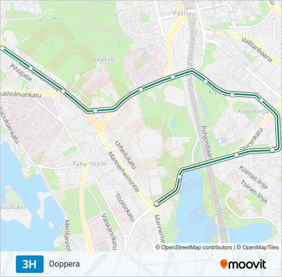 3H Tram Line Map