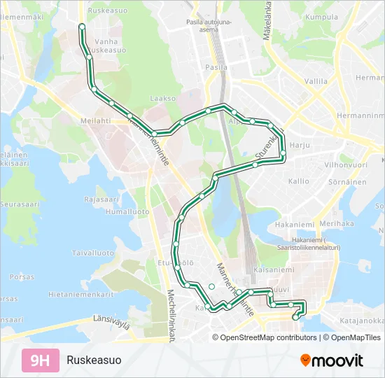 9H Tram Line Map