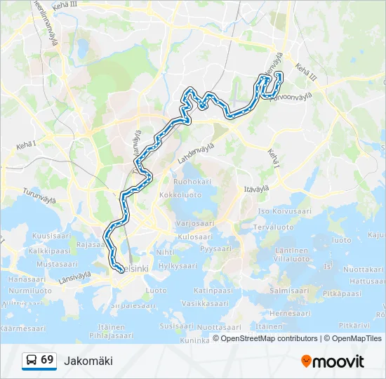 69 Bus Line Map
