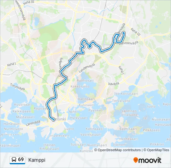 69 Bus Line Map