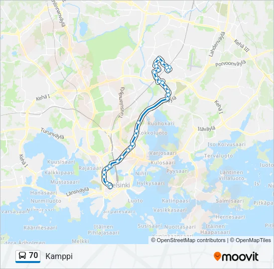 70 Bus Line Map