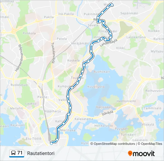 71 Bus Line Map