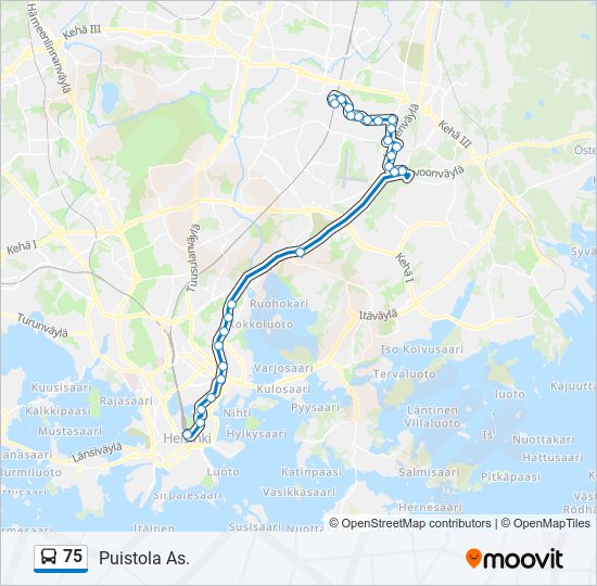 75 bus Line Map