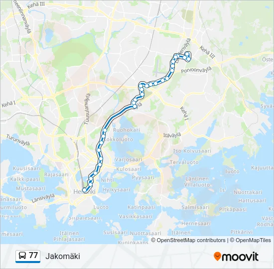 77 Bus Line Map