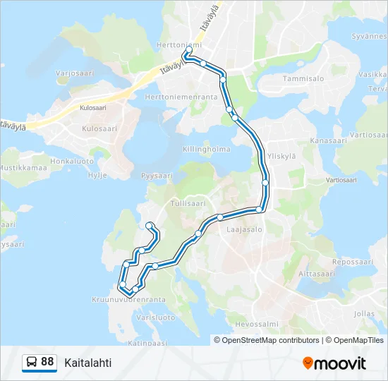 88 Bus Line Map