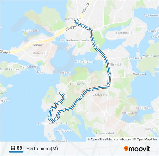 88 Bus Line Map
