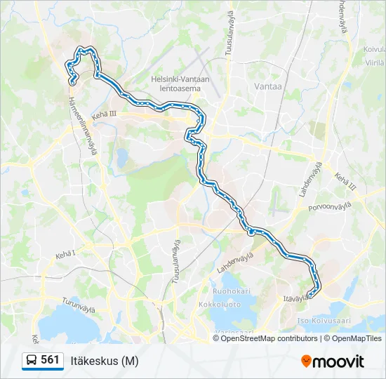 561 Bus Line Map