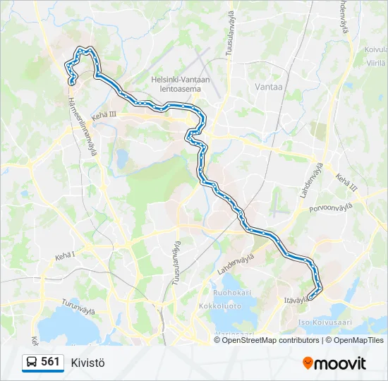 561 Bus Line Map