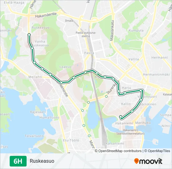 6H Tram Line Map