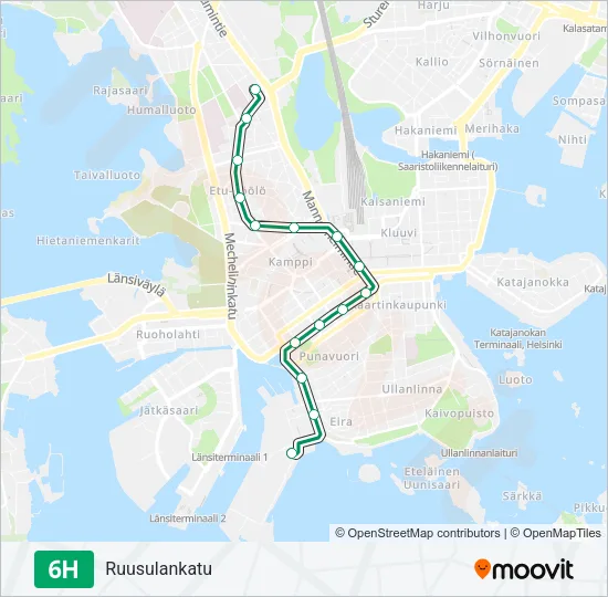 6H Tram Line Map