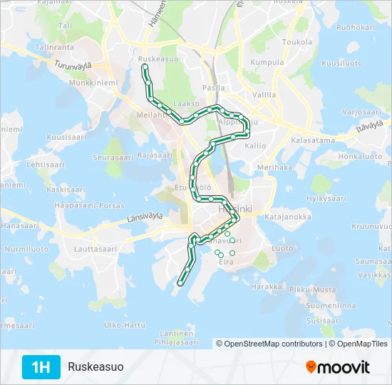 1H Tram Line Map