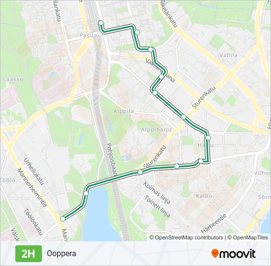 2H tram Line Map