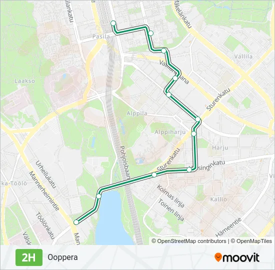 2H Tram Line Map