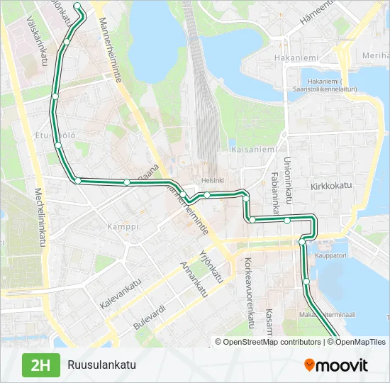 2H Tram Line Map
