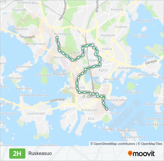 2H Tram Line Map