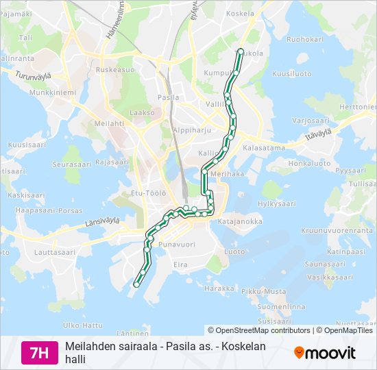 7H tram Line Map