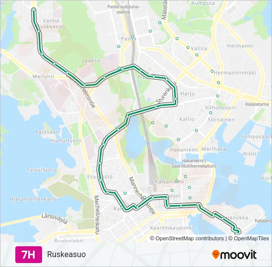 7H Tram Line Map