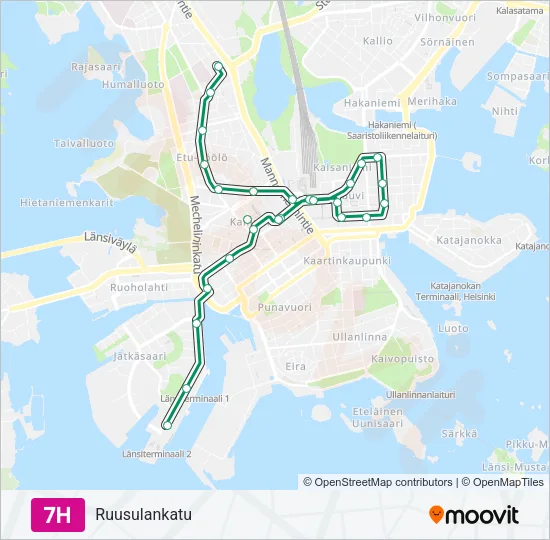 7H Tram Line Map