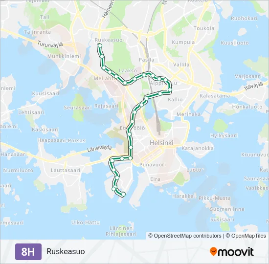 8H Tram Line Map