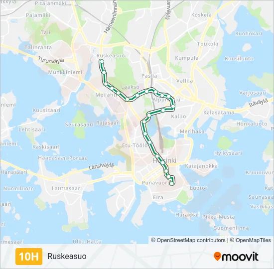 10H Tram Line Map
