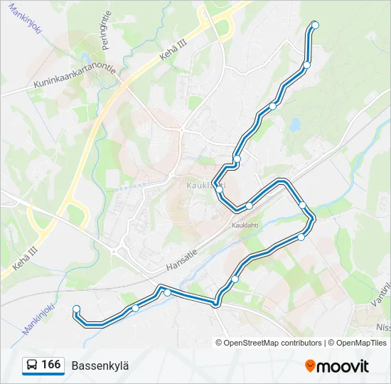 166 Bus Line Map