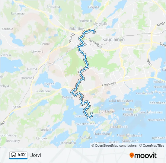 542 Bus Line Map