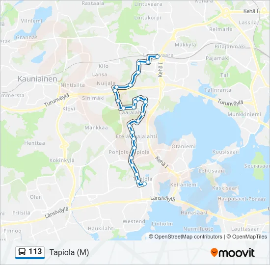 113 Bus Line Map