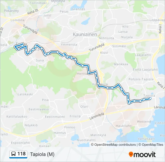118 Bus Line Map