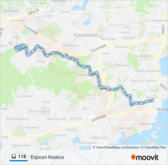 118 Bus Line Map