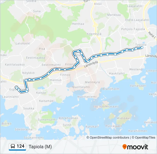124 Bus Line Map