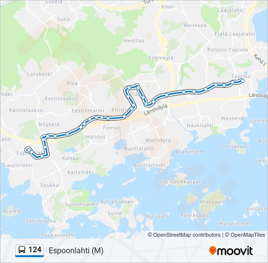 124 bus Line Map