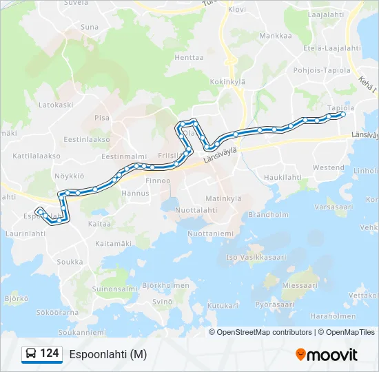 124 Bus Line Map