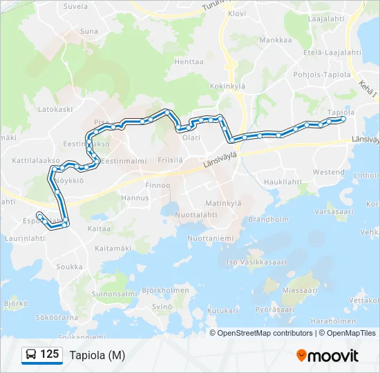 125 Bus Line Map