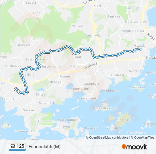 125 Bus Line Map