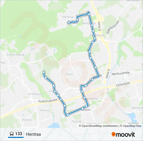 133 Bus Line Map