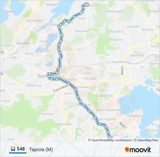 548 Bus Line Map