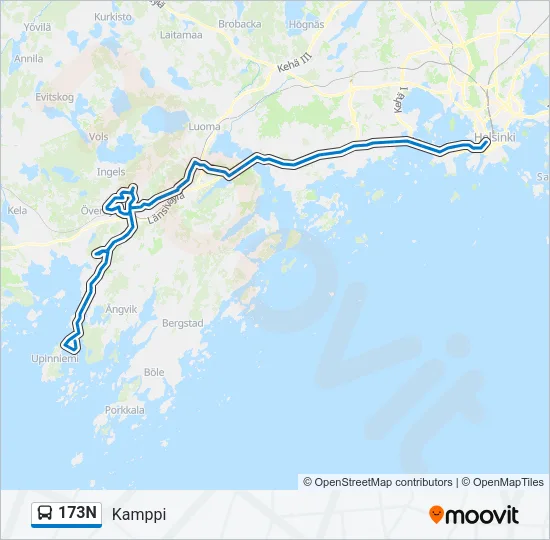 173N Bus Line Map