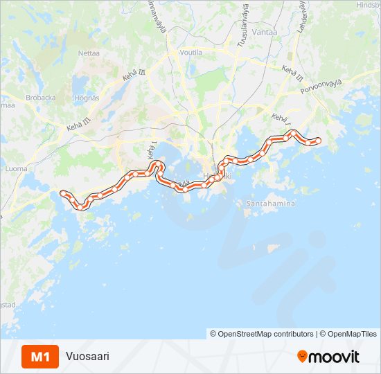 M1 metro Line Map