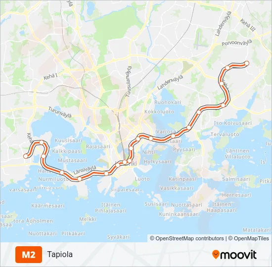 M2 Metro Line Map