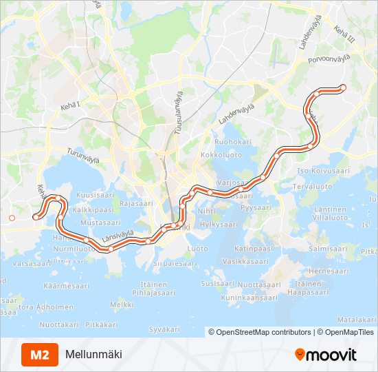 M2 metro Line Map