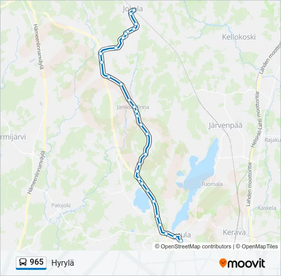 965 Bus Line Map