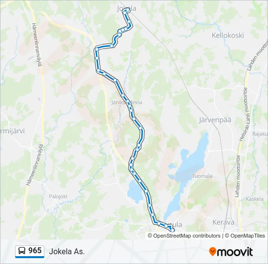 965 Bus Line Map