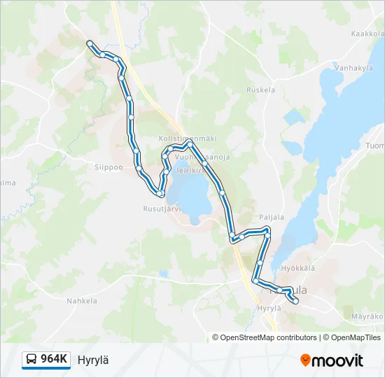 964K Bus Line Map