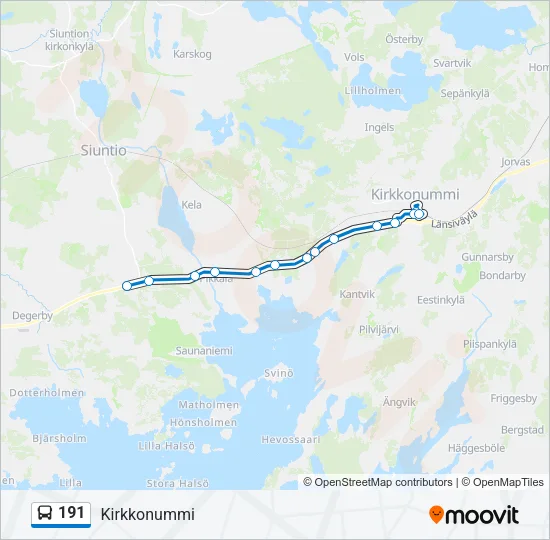 191 Bus Line Map