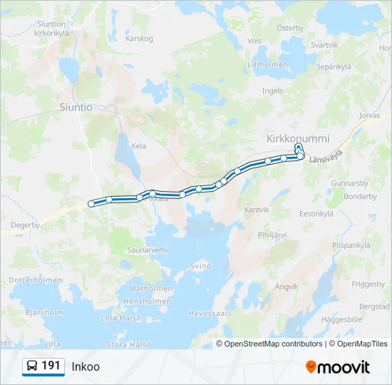 191 Bus Line Map