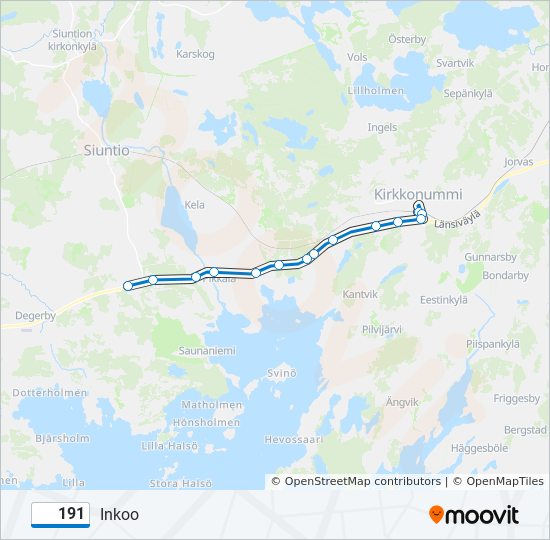 191 Route: Schedules, Stops & Maps - Inkoo (Updated)