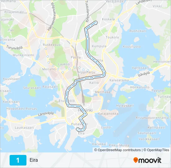 1 Tram Line Map