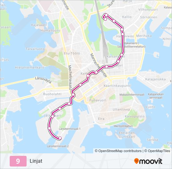 9 Route: Schedules, Stops & Maps - Linjat (Updated)