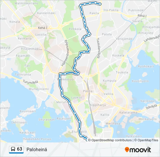 63 Bus Line Map
